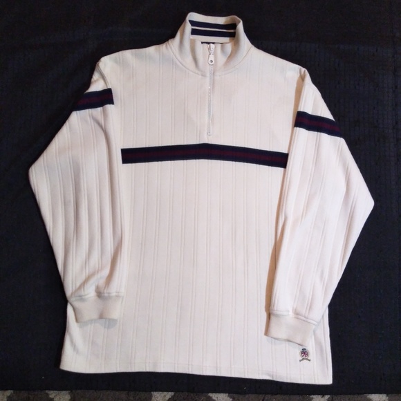TOMMY HILFIGER Other - Tommy Hilfiger 1/2 Zip Pullover White/ Blue Large